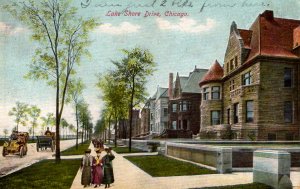 Chicago, Illinois - Ladies walking down Lake Shore Drive - in 1909