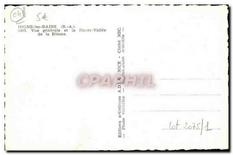 Modern Postcard Digne Les Bains Vue Generale and Haute Vallee of Bleone