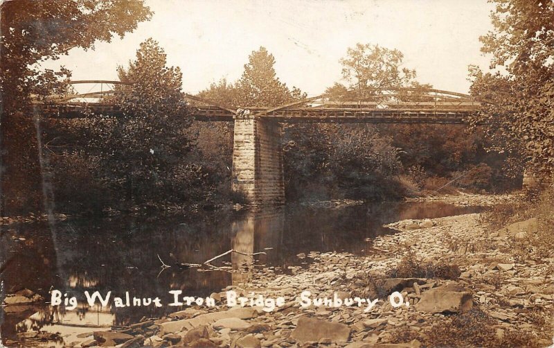 LPS81 Sunbury Ohio Big Walnut Iron Bridge Postcard RPPC