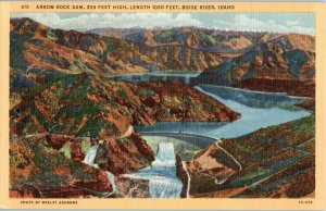 Aerial View Arrow Rock Dam Boise River Idaho Postcard