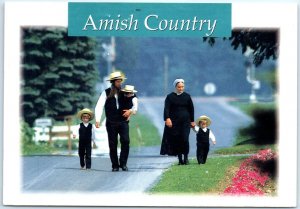 Amish Family Strolling, Greetings From The Amish Country - Pennsylvania