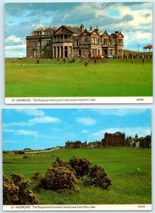 2 Postcards ST. ANDREWS, Scotland UK ~ Golfers Links ROYAL & ANCIENT CLUBHOUSE