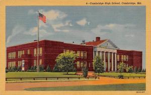 CAMBRIDGE, MA Massachusetts   CAMBRIDGE HIGH SCHOOL     c1940's Postcard