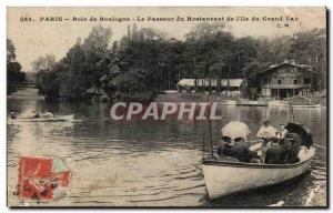 Old Postcard Paris Bois de Boulogne The ferryman of the restaurant of the isl...