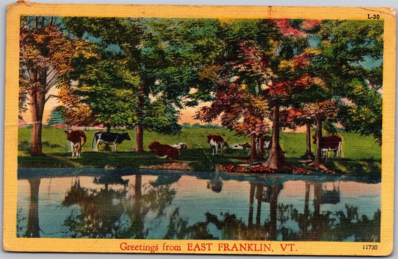 Greetings from East Franklin Vermont c1950 Vintage Postcard I16