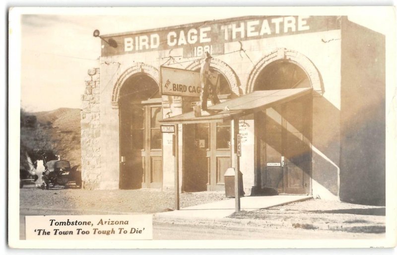 RPPC Tombstone, Arizona BIRD CAGE THEATRE Western c1950s Vintage Postcard