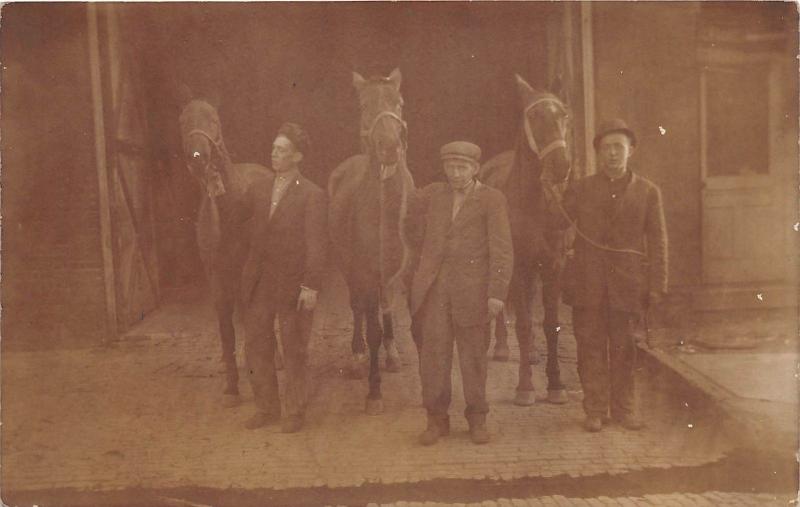 E28/ Occupational Real Photo RPPC Postcard c1910 Horse Trainers Farm Barn 37