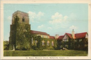 Walkerville Ontario St. Mary's Memorial Church c1941 PECO Postcard G48