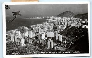 Rio de Janeiro Brasil Brazil Panorama Copacabana Vintage Real Photo Postcard C87