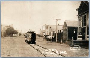 DENBIGH N.D MAIN STREET SCENE TROLLEY ANTIQUE 1912 PHOTOMONTAGE REAL PHOTO RPPC