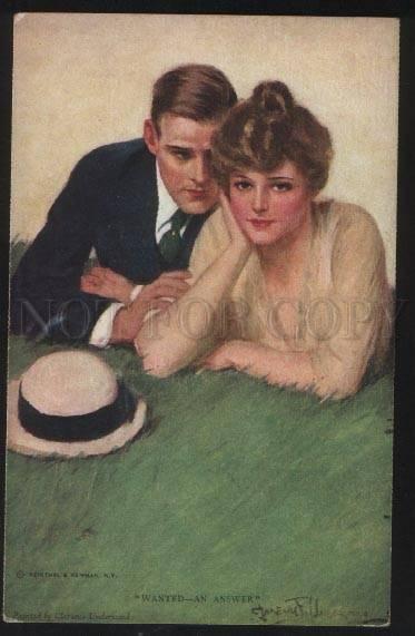 101398 Lovers on Grass by UNDERWOOD vintage R&N #775 PC