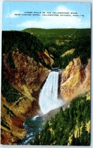 M-95199 Lower Falls Yellowstone River Near Canyon Hotel National Park USA