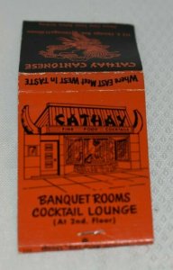 Cathay Cantonese Chicago Illinois Building Map 20 Strike Matchbook Cover