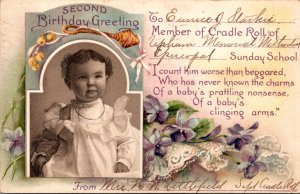 2nd Birthday Greetings Eunice Starkie 1910