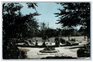 1910 Fountain People Scene Glen Park Peoria Illinois IL Posted Vintage Postcard 