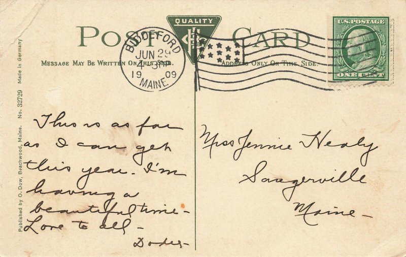 Beachwood ME Hotels Road Tower Postcard