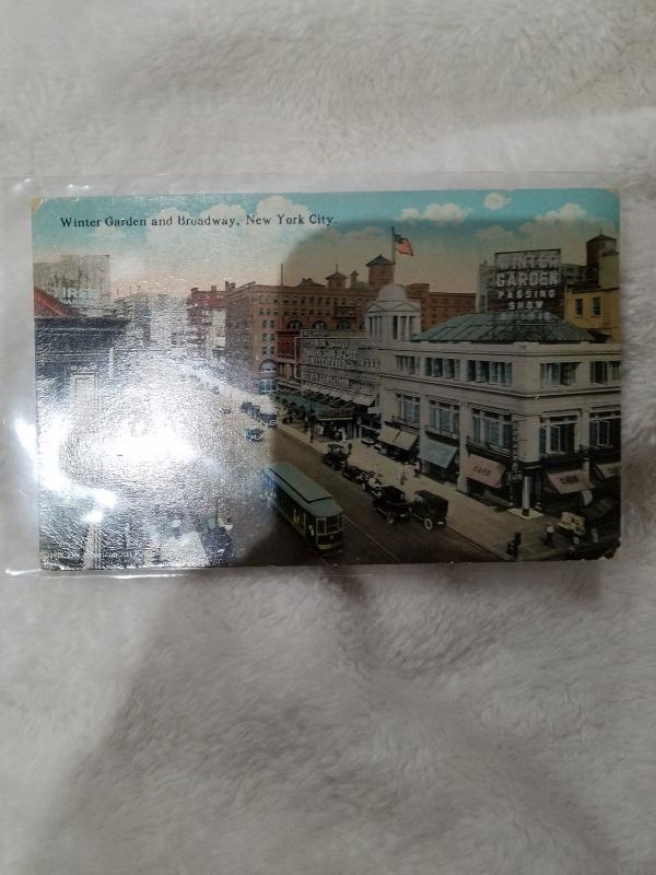 Antique Postcard, Winter Garden and Broadway, New York City