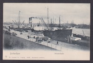 Vintage Postcard Netherlands Rotterdam Westerkade Western Quay