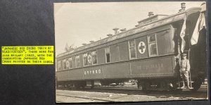 Mint Japanese Army Siberian Expedition RPPC Postcard Red Cross Train