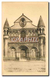 Old Postcard Poitiers Vienne main West Facade of Notre Dame la Grande