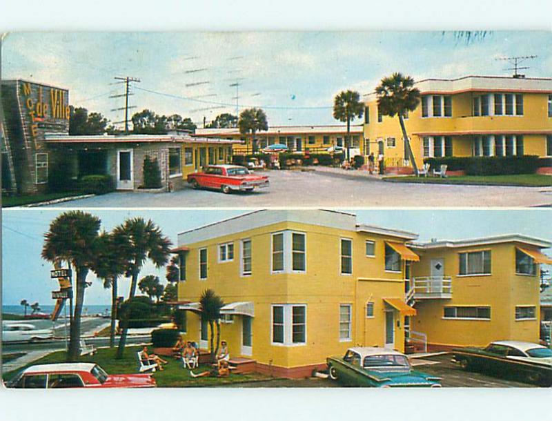 Pre-1980 OLD CARS & DEVILLE MOTEL Daytona Beach Florida FL r0356