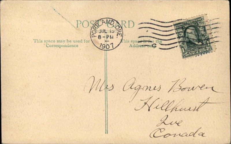 Seaside Oregon OR Canoe Hand Colored 1900s-10s Postcard