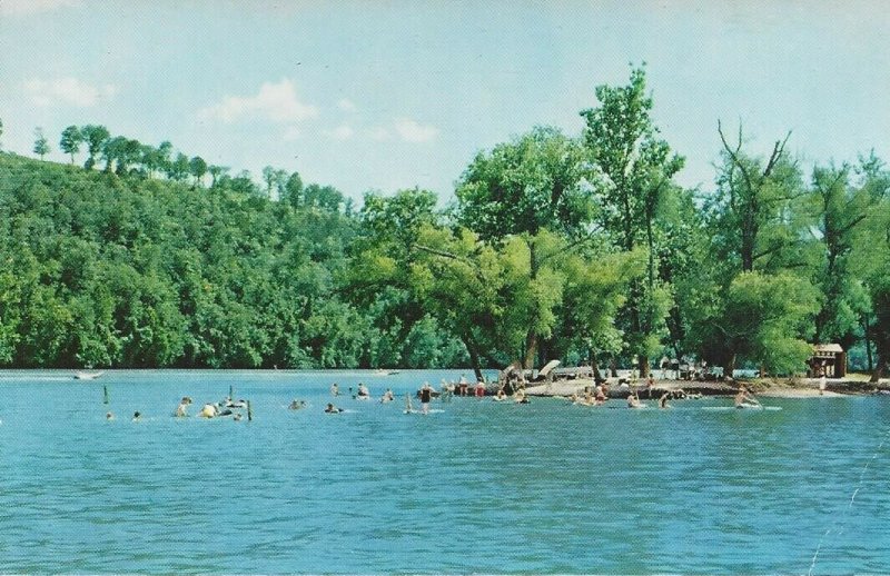 Postcard The Beach at Rockaway on Lake Taneycomo Missouri 