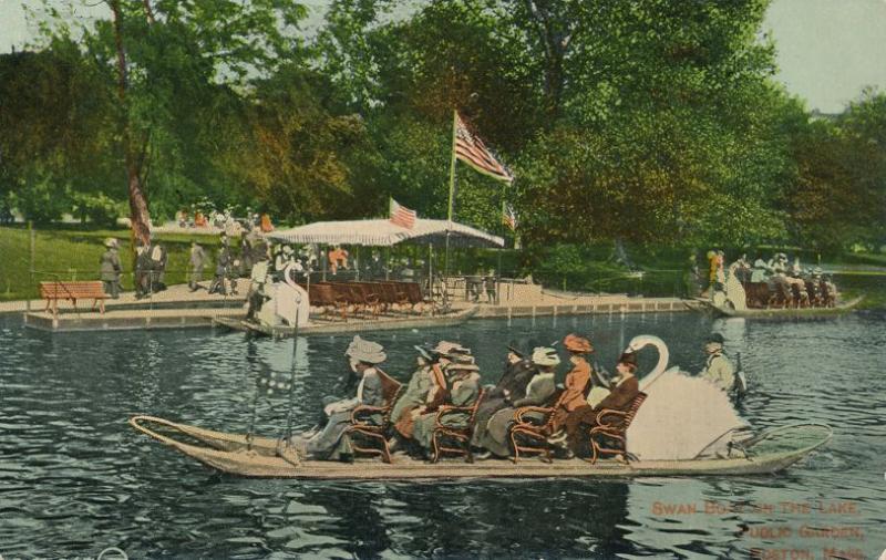 Swan Boat on Public Garden Lake - Boston MA, Massachusetts - DB