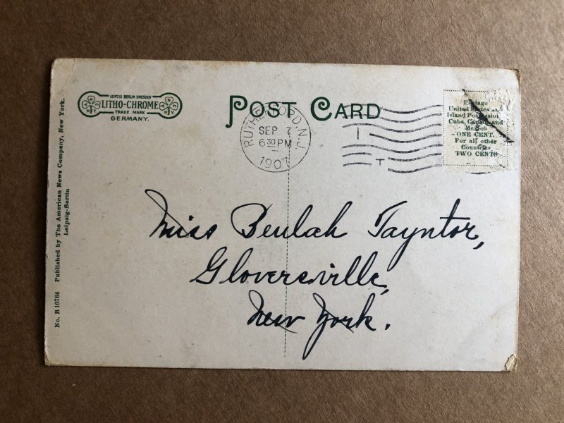 Posted 1907 divided back postcard Franklin Ave, Hasbrouck Heights, NJ