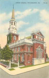 Philadelphia Pennsylvania Christ Church (1727) Linen Postcard Unused