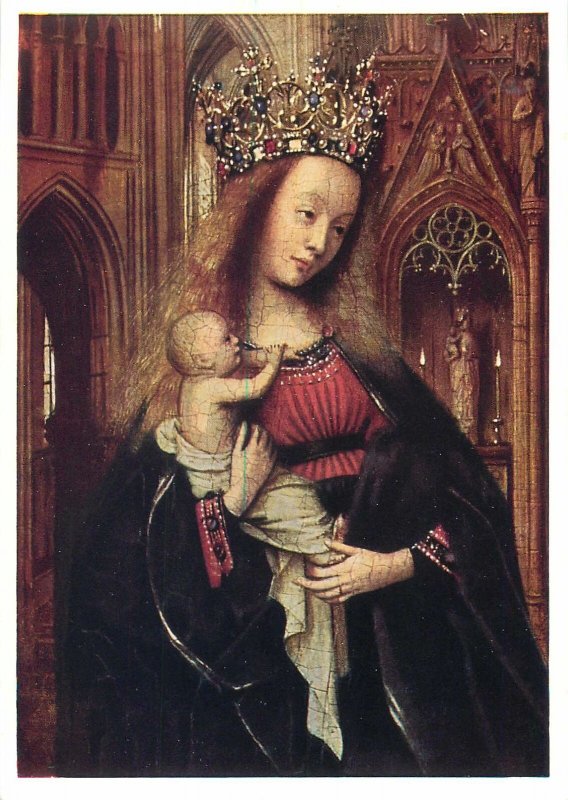 Madonna and the Child Jan van Eyck painting Postcard | Topics ...