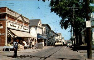 Edgartown MA Marthas Vnyrd Main Street A&P Grocery c1950-60s Vintage Postcard