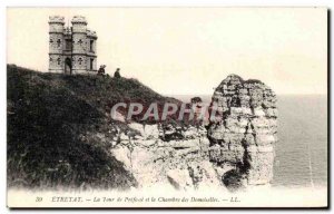 Etretat - The Tower of Prefasse and the House of Maidens - Old Postcard