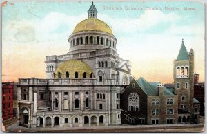 1910's Christian Science Church Boston Massachusetts MA Building Posted Postcard