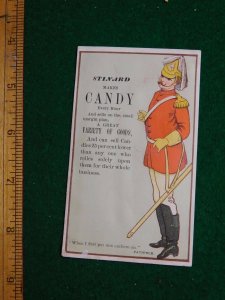 1870s-80s Stinard Candy Military Man Uniform Mustache Victorian Trade Card F33