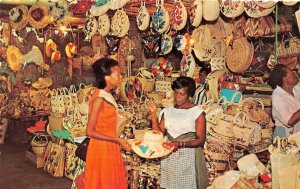 Kingston, Jamaica West Indies VICTORIA CRAFT MARKET Straw Hats ROADSIDE Postcard