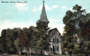 Vintage Postcard 1910's Methodist Church Religious Building Ontario California