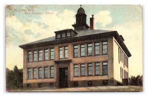 Postcard Houghton MIch. Michigan West Houghton School c1909 Postmark