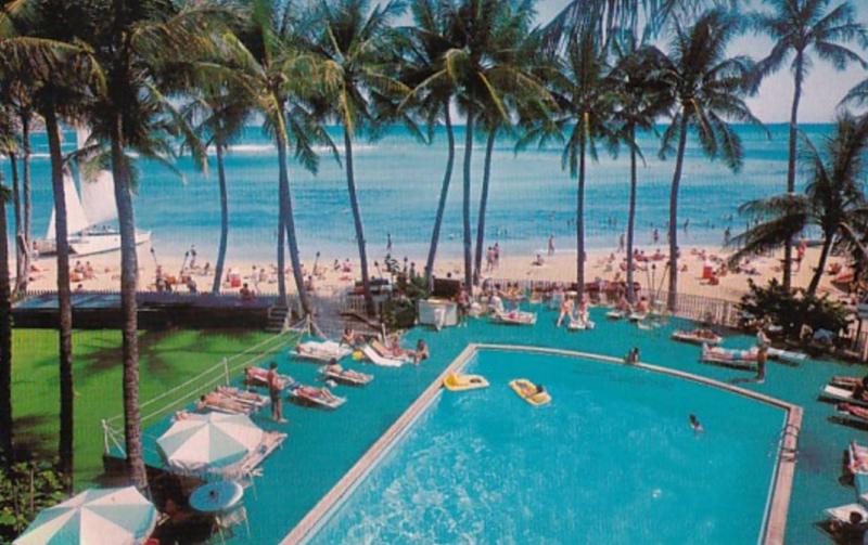Hawaii Honolulu Outrigger Hotel Swimming Pool