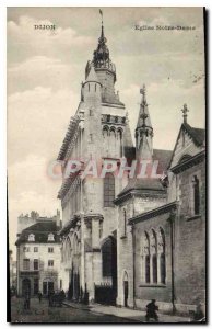 Old Postcard Dijon Notre Dame church