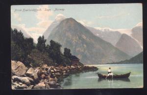 FROM FJOERLANDSFJORD SOGN NORWAY NORGE ANTIQUE VINTAGE POSTCARD