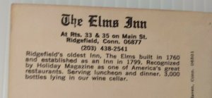 Vintage Postcard The Elms Inn Ridgefield Connecticut unposted   347