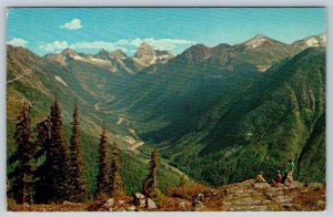 Rogers Pass British Columbia, Mountain Panorama, Vintage Aerial View Postcard #4