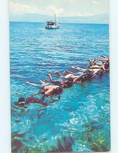 Pre-1980 TOURISTS FLOATING IN WATER Sand Cay Haiti F5733@