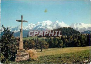 Modern Postcard Panorama of the Mont Blanc the highest peak of Europe taking ...