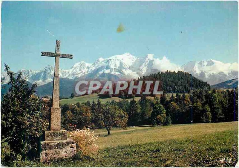 Modern Postcard Panorama of the Mont Blanc the highest peak of Europe View de...