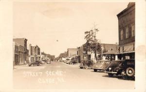 Clyde Kansas Street Scene Real Photo Antique Postcard K29657