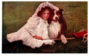 Dog ,   Little Girl and Collie