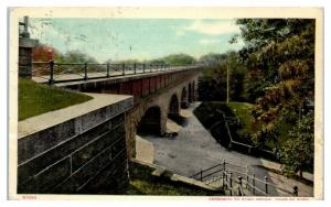 1910 Approach to Echo Bridge, Charles River Postcard