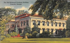 Augusta, GA Georgia  OLD RICHMOND ACADEMY Boys School  ca1940's Linen Postcard